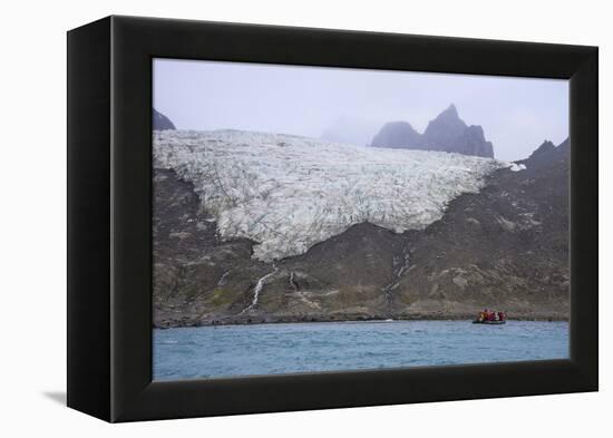 Tourists on a zodiac watching a glacier on Elephant Island, South Shetland Islands, Antarctica, Pol-Michael Runkel-Framed Premier Image Canvas