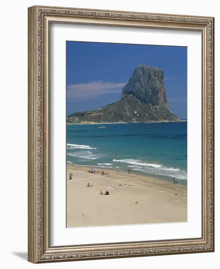 Tourists on the Beach at Calpe and the Penon De Ifach, in Valencia, Spain, Mediterranean, Europe-Richardson Rolf-Framed Photographic Print