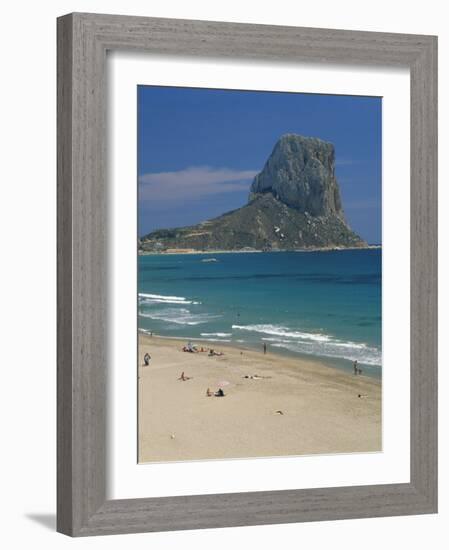 Tourists on the Beach at Calpe and the Penon De Ifach, in Valencia, Spain, Mediterranean, Europe-Richardson Rolf-Framed Photographic Print