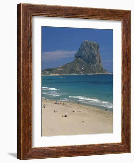 Tourists on the Beach at Calpe and the Penon De Ifach, in Valencia, Spain, Mediterranean, Europe-Richardson Rolf-Framed Photographic Print