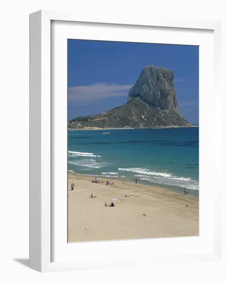 Tourists on the Beach at Calpe and the Penon De Ifach, in Valencia, Spain, Mediterranean, Europe-Richardson Rolf-Framed Photographic Print