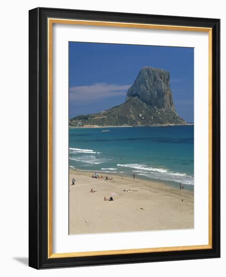 Tourists on the Beach at Calpe and the Penon De Ifach, in Valencia, Spain, Mediterranean, Europe-Richardson Rolf-Framed Photographic Print