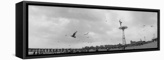 Tourists on the Beach, Coney Island, Brooklyn, New York City, New York State, USA-null-Framed Premier Image Canvas