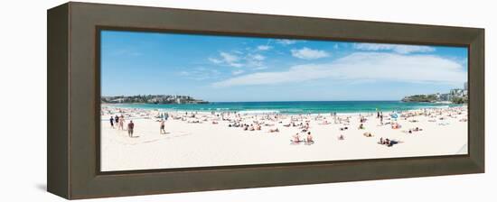 Tourists on the Bondi Beach, Sydney, New South Wales, Australia-null-Framed Stretched Canvas