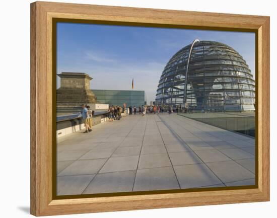 Tourists on the Roof Terrace of the Famous Reichstag Parliament Building, Berlin, Germany-Neale Clarke-Framed Premier Image Canvas