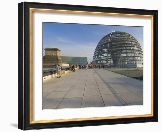 Tourists on the Roof Terrace of the Famous Reichstag Parliament Building, Berlin, Germany-Neale Clarke-Framed Photographic Print