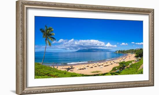 Tourists on Wailea Beach in Wailea Area of Maui, Hawaii, USA-null-Framed Photographic Print