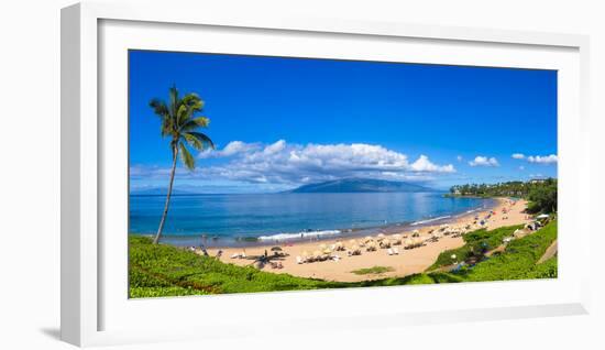 Tourists on Wailea Beach in Wailea Area of Maui, Hawaii, USA-null-Framed Photographic Print