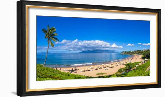 Tourists on Wailea Beach in Wailea Area of Maui, Hawaii, USA-null-Framed Photographic Print