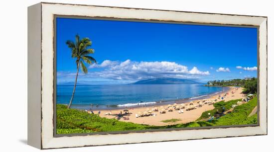 Tourists on Wailea Beach in Wailea Area of Maui, Hawaii, USA-null-Framed Premier Image Canvas