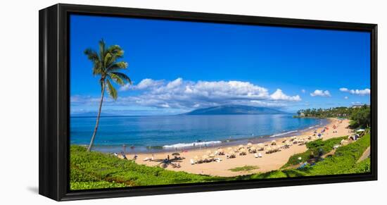 Tourists on Wailea Beach in Wailea Area of Maui, Hawaii, USA-null-Framed Premier Image Canvas