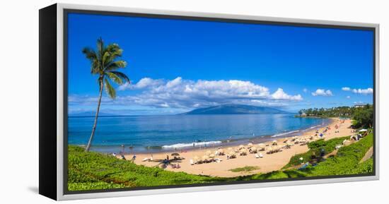 Tourists on Wailea Beach in Wailea Area of Maui, Hawaii, USA-null-Framed Premier Image Canvas