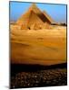 Tourists Ride Horses and Camels at the Historical Site of the Giza Pyramids, Near Cairo, Egypt-null-Mounted Photographic Print