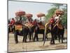 Tourists Riding Elephants in Traditional Royal Style, Ayuthaya, Thailand, Southeast Asia-Richard Nebesky-Mounted Photographic Print
