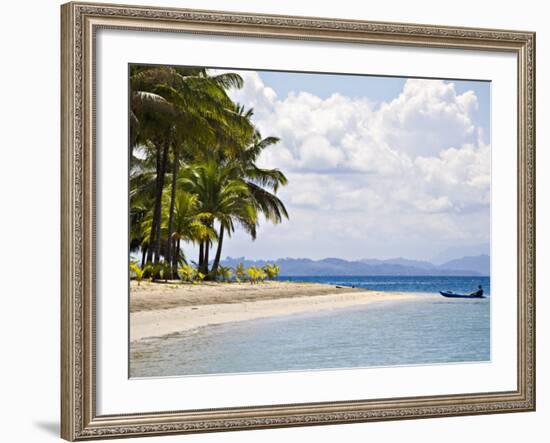 Tourists Sea Kayaking, Boca Del Drago Beach, Colon Island, Bocas Del Toro Province, Panama-Jane Sweeney-Framed Photographic Print