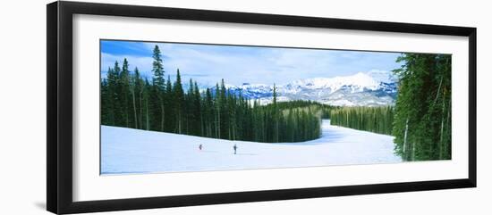 Tourists Skiing on a Snow Covered Landscape, Telluride, San Miguel County, Colorado, USA-null-Framed Photographic Print