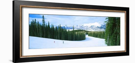 Tourists Skiing on a Snow Covered Landscape, Telluride, San Miguel County, Colorado, USA-null-Framed Photographic Print