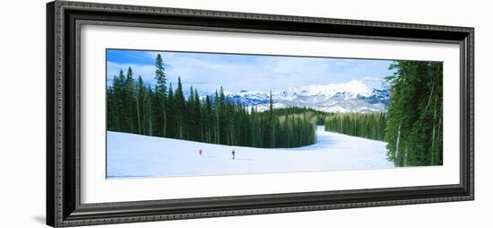 Tourists Skiing on a Snow Covered Landscape, Telluride, San Miguel County, Colorado, USA-null-Framed Photographic Print