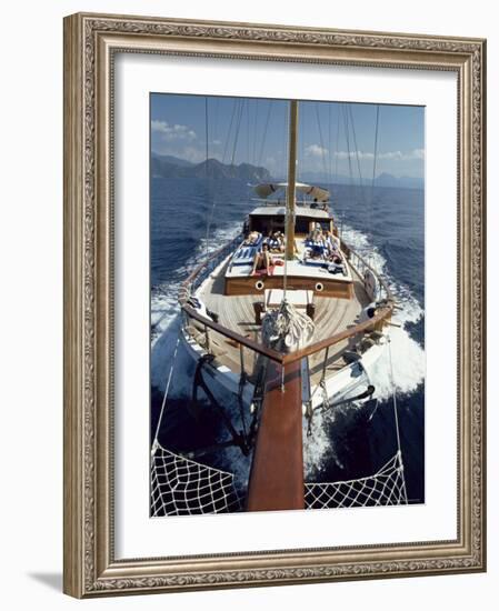 Tourists Sunbathing on Deck of Gulet, Turkey, Eurasia-Adam Woolfitt-Framed Photographic Print