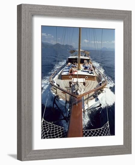 Tourists Sunbathing on Deck of Gulet, Turkey, Eurasia-Adam Woolfitt-Framed Photographic Print