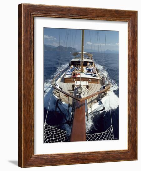 Tourists Sunbathing on Deck of Gulet, Turkey, Eurasia-Adam Woolfitt-Framed Photographic Print