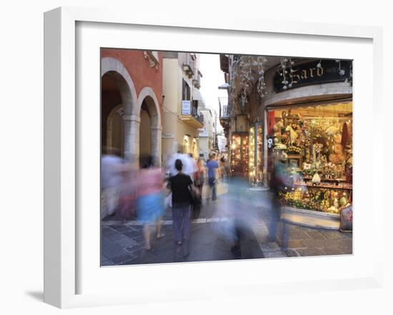 Tourists, Taormina, Sicily, Italy, Europe-Vincenzo Lombardo-Framed Photographic Print