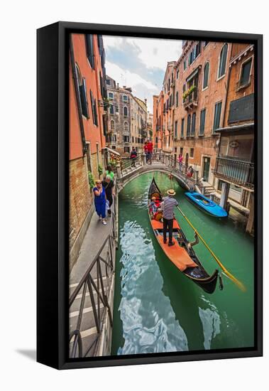 Tourists Travel on Gondolas at Canal-Alan64-Framed Premier Image Canvas