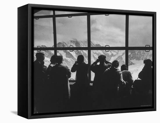 Tourists Viewing the Alps-James Burke-Framed Premier Image Canvas