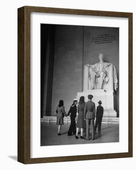 Tourists Visiting Lincoln Memorial-Thomas D^ Mcavoy-Framed Photographic Print