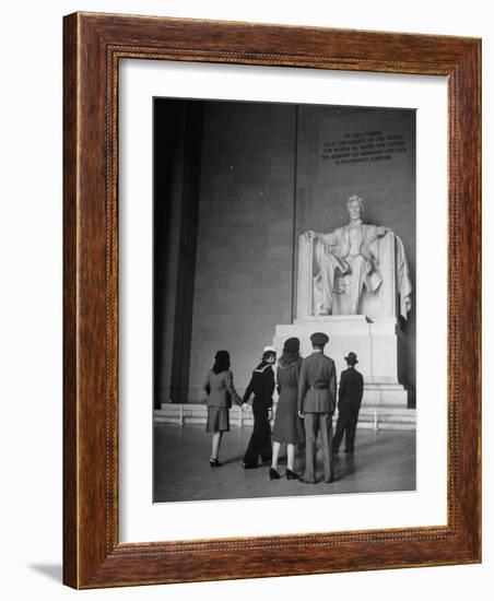 Tourists Visiting Lincoln Memorial-Thomas D^ Mcavoy-Framed Photographic Print