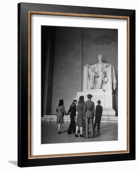 Tourists Visiting Lincoln Memorial-Thomas D^ Mcavoy-Framed Photographic Print