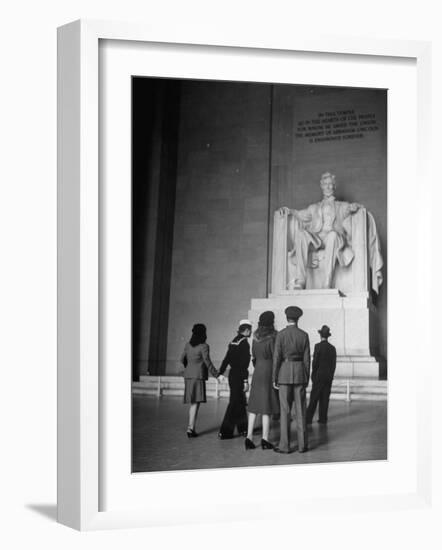 Tourists Visiting Lincoln Memorial-Thomas D^ Mcavoy-Framed Photographic Print