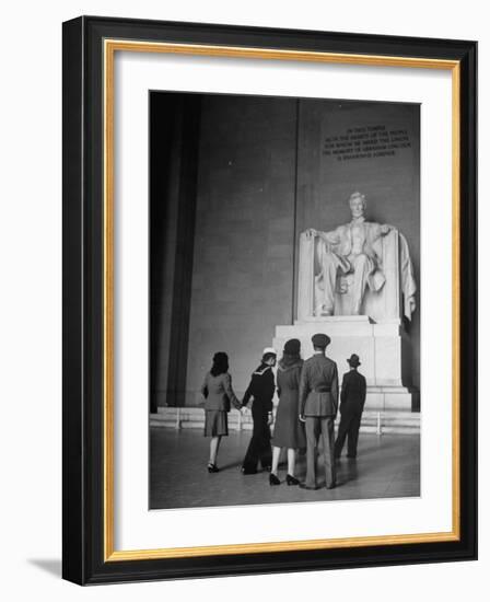 Tourists Visiting Lincoln Memorial-Thomas D^ Mcavoy-Framed Photographic Print