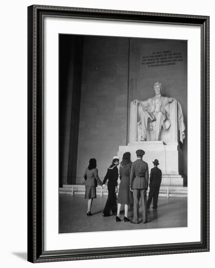 Tourists Visiting Lincoln Memorial-Thomas D^ Mcavoy-Framed Photographic Print