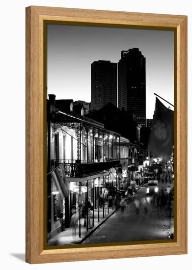 Tourists walking in the street, Bourbon Street, French Quarter, New Orleans, Louisiana, USA-null-Framed Premier Image Canvas