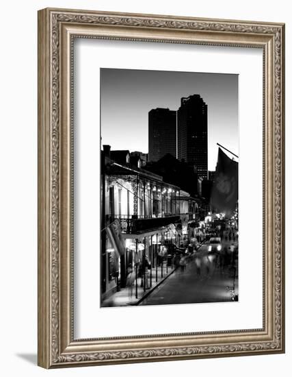 Tourists walking in the street, Bourbon Street, French Quarter, New Orleans, Louisiana, USA-null-Framed Photographic Print