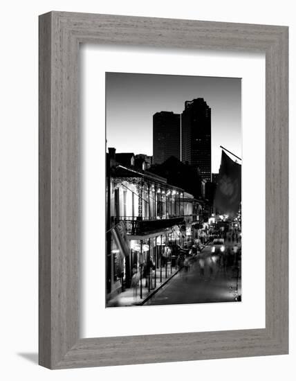 Tourists walking in the street, Bourbon Street, French Quarter, New Orleans, Louisiana, USA-null-Framed Photographic Print