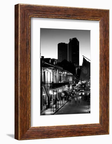 Tourists walking in the street, Bourbon Street, French Quarter, New Orleans, Louisiana, USA-null-Framed Photographic Print