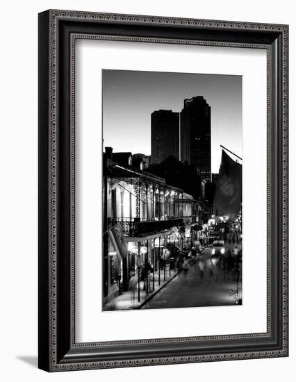 Tourists walking in the street, Bourbon Street, French Quarter, New Orleans, Louisiana, USA-null-Framed Photographic Print