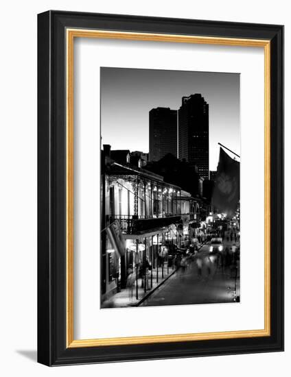 Tourists walking in the street, Bourbon Street, French Quarter, New Orleans, Louisiana, USA-null-Framed Photographic Print