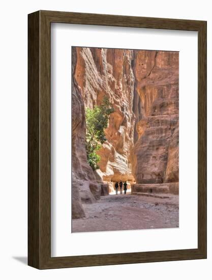 Tourists Walking Through the Siq, Petra, Jordan, Middle East-Richard Maschmeyer-Framed Photographic Print
