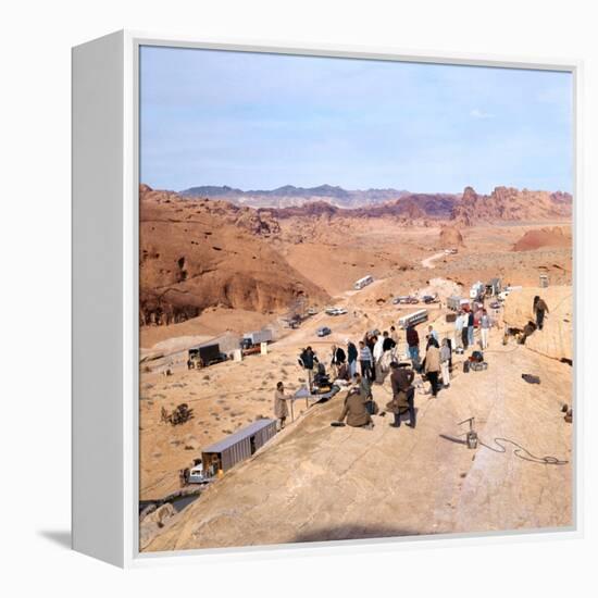 Tournage du film Les Professionnels THE PROFESSIONALS by Richard Brooks, 1966 (photo)-null-Framed Stretched Canvas