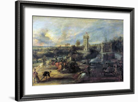 Tournament in Front of Castle Steen, 1635-1637-Peter Paul Rubens-Framed Giclee Print