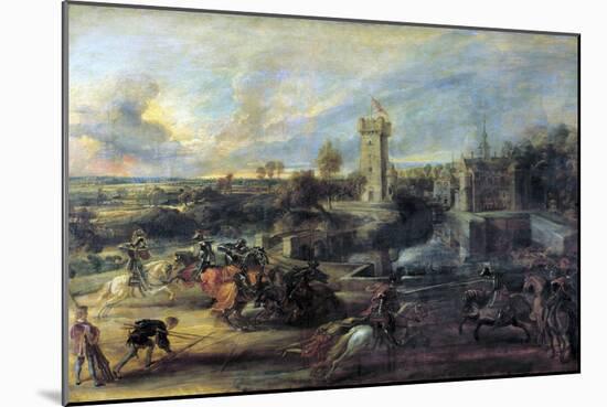Tournament in Front of Castle Steen, 1635-1637-Peter Paul Rubens-Mounted Giclee Print