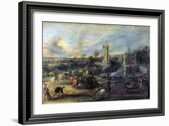 Tournament in Front of Castle Steen, 1635-1637-Peter Paul Rubens-Framed Giclee Print