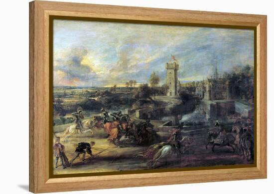 Tournament in Front of Castle Steen, 1635-1637-Peter Paul Rubens-Framed Premier Image Canvas