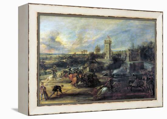 Tournament in Front of Castle Steen, 1635-1637-Peter Paul Rubens-Framed Premier Image Canvas