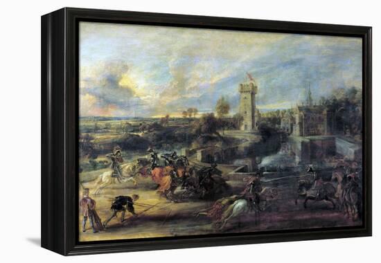 Tournament in Front of Castle Steen, 1635-1637-Peter Paul Rubens-Framed Premier Image Canvas