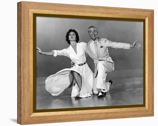 Tous en Scene THE BAND WAGON by VincenteMinnelli with Cyd Charisse and Fred Astaire, 1953 (b/w phot-null-Framed Stretched Canvas