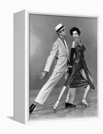 Tous en Scene THE BAND WAGON by VincenteMinnelli with Cyd Charisse and Fred Astaire, 1953 (b/w phot-null-Framed Stretched Canvas